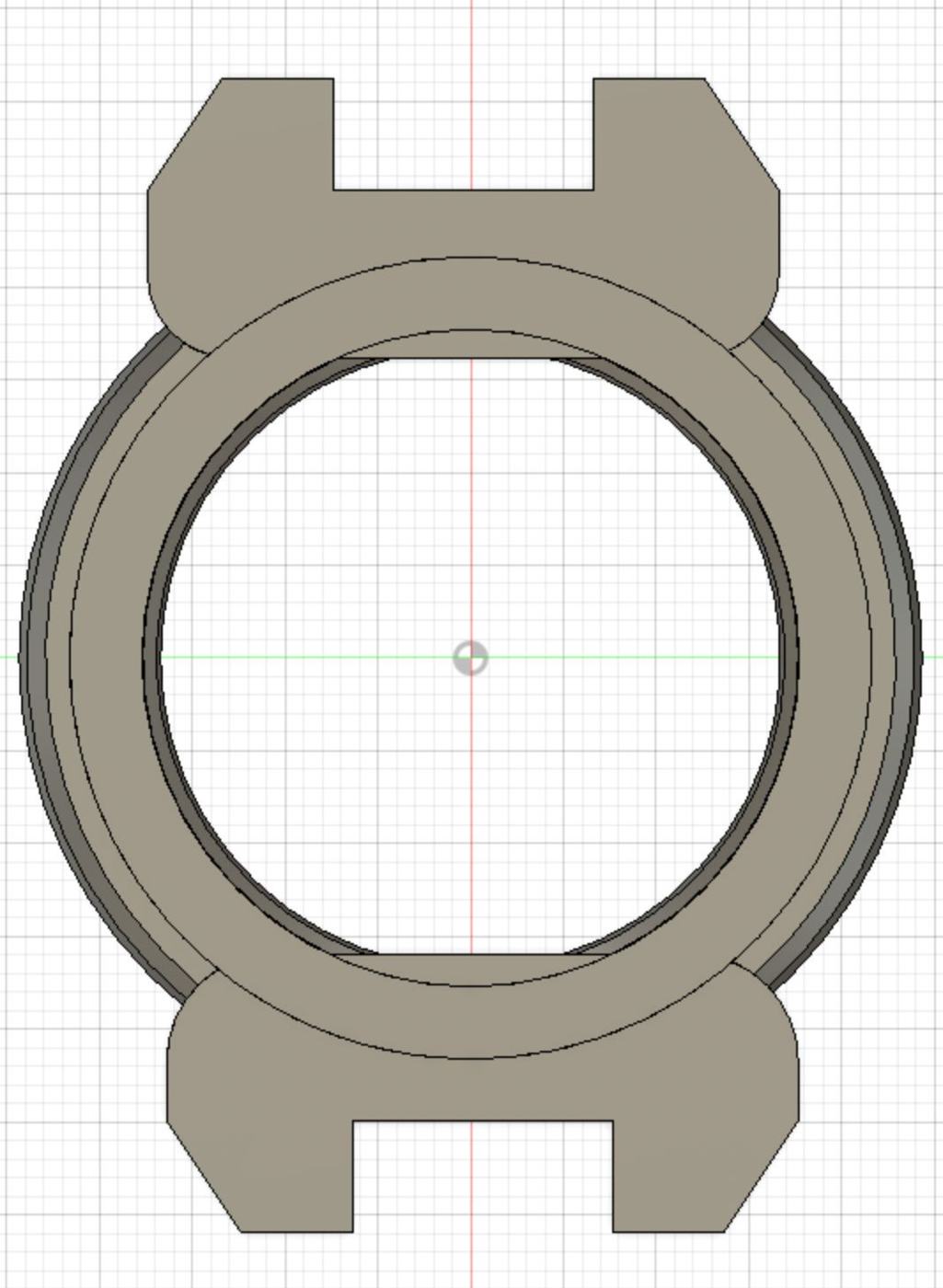 CAD drawing of the bezel