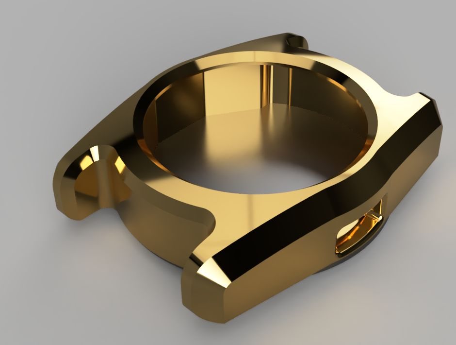 Final render of the smartwatch case in gold